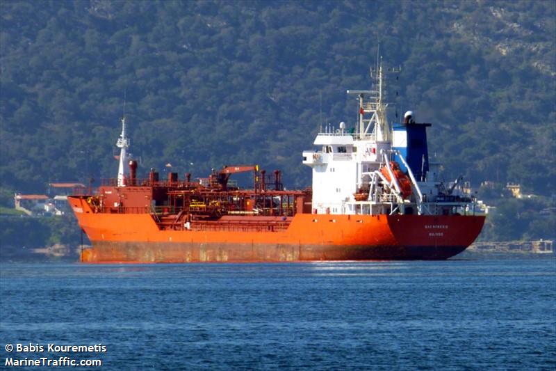 gaz nemesis (LPG Tanker) - IMO 9129392, MMSI 538009304, Call Sign V7A4566 under the flag of Marshall Islands
