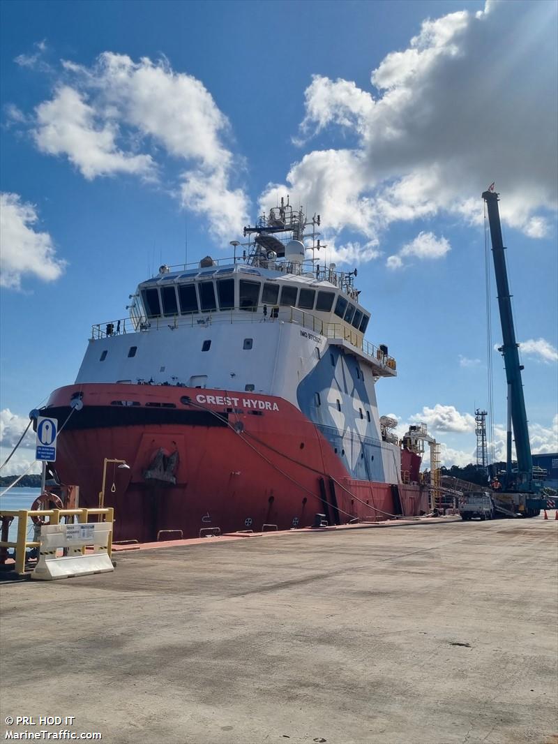 crest hydra (Offshore Support Vessel) - IMO 9712527, MMSI 565410000, Call Sign 9V2486 under the flag of Singapore