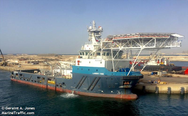 landry tide (Offshore Tug/Supply Ship) - IMO 9734886, MMSI 577316000, Call Sign YJUN6 under the flag of Vanuatu