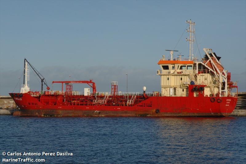 cipreia (Chemical/Oil Products Tanker) - IMO 9449209, MMSI 617068000, Call Sign D4FV under the flag of Cape Verde