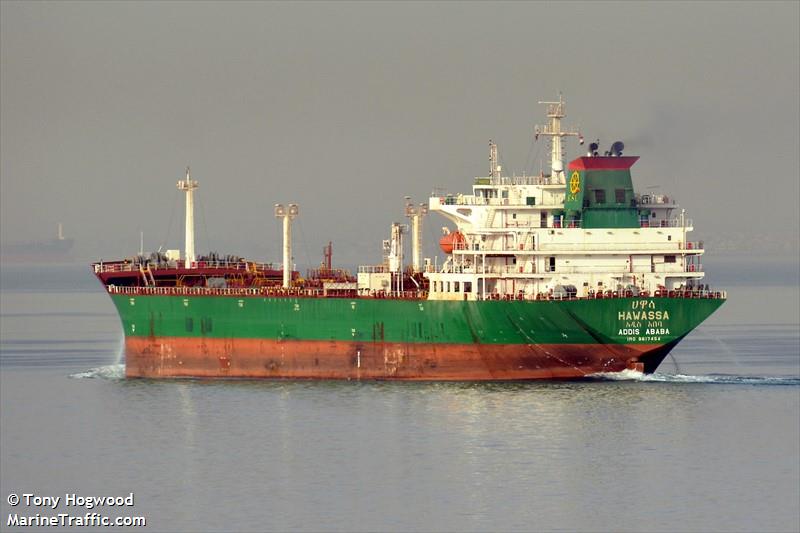 hawassa (Crude Oil Tanker) - IMO 9617454, MMSI 624018000, Call Sign ETHW under the flag of Ethiopia