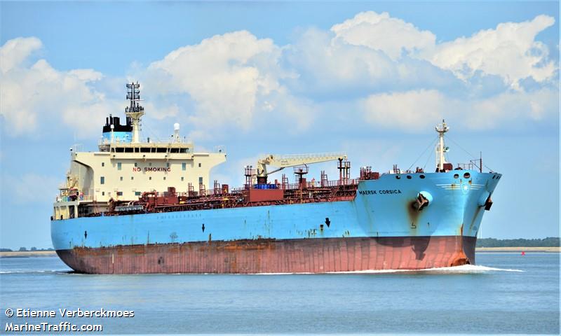 maersk corsica (Chemical/Oil Products Tanker) - IMO 9786188, MMSI 219388000, Call Sign OZAR2 under the flag of Denmark