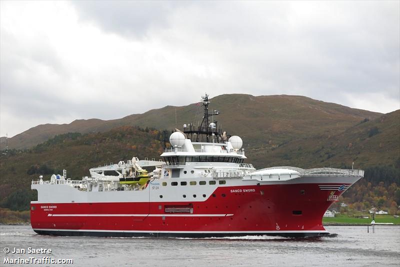 sanco sword (Research Vessel) - IMO 9662100, MMSI 236111902, Call Sign ZDNE7 under the flag of Gibraltar