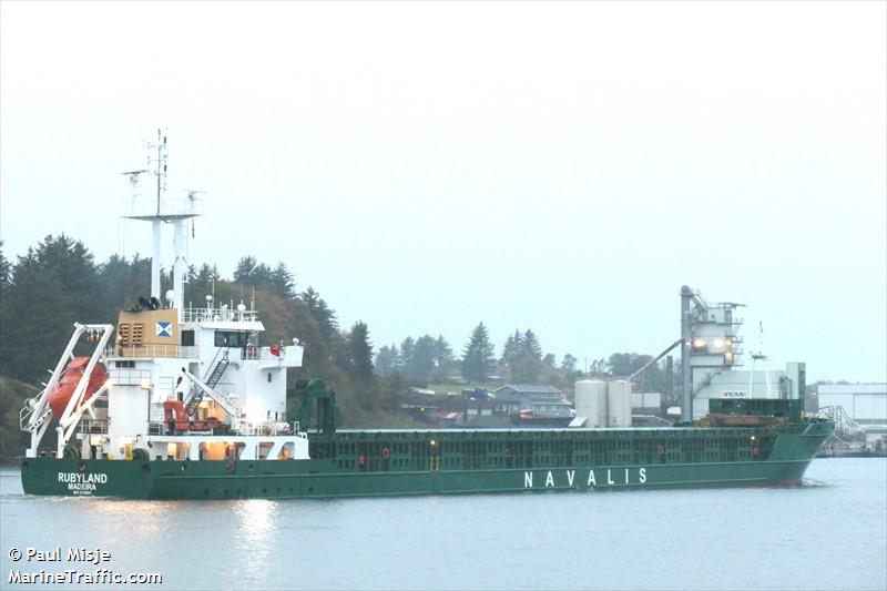 rubyland (General Cargo Ship) - IMO 9518995, MMSI 255806469, Call Sign CQES2 under the flag of Madeira