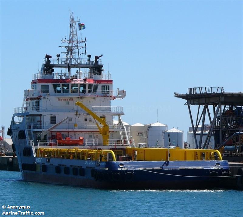 topaz faye (Offshore Tug/Supply Ship) - IMO 9694115, MMSI 538005379, Call Sign V7DF3 under the flag of Marshall Islands