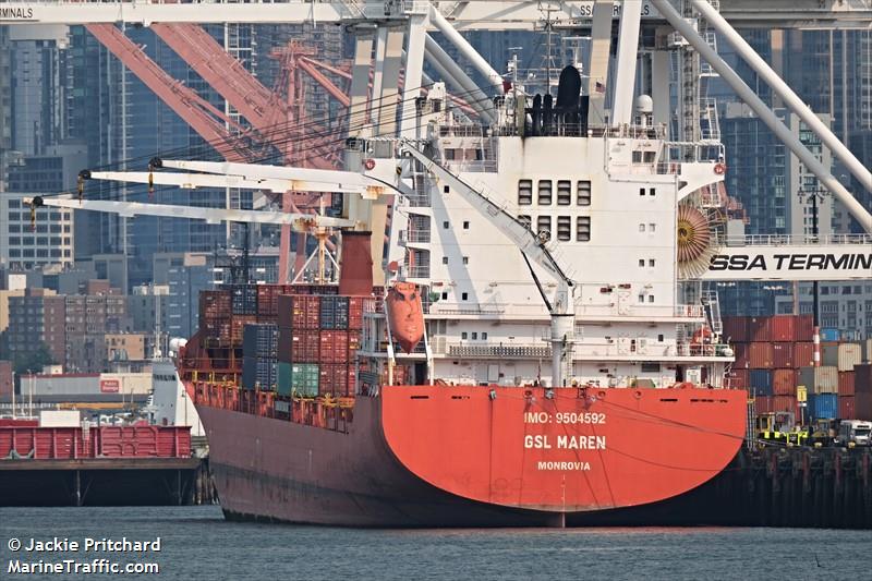 gsl maren (Container Ship) - IMO 9504592, MMSI 636020595, Call Sign D5ZX8 under the flag of Liberia