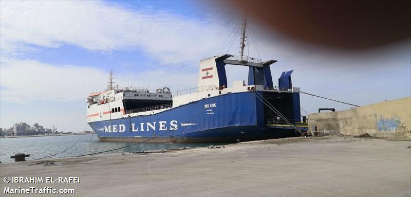 med link (Ro-Ro Cargo Ship) - IMO 7928160, MMSI 450570000, Call Sign ODWO under the flag of Lebanon