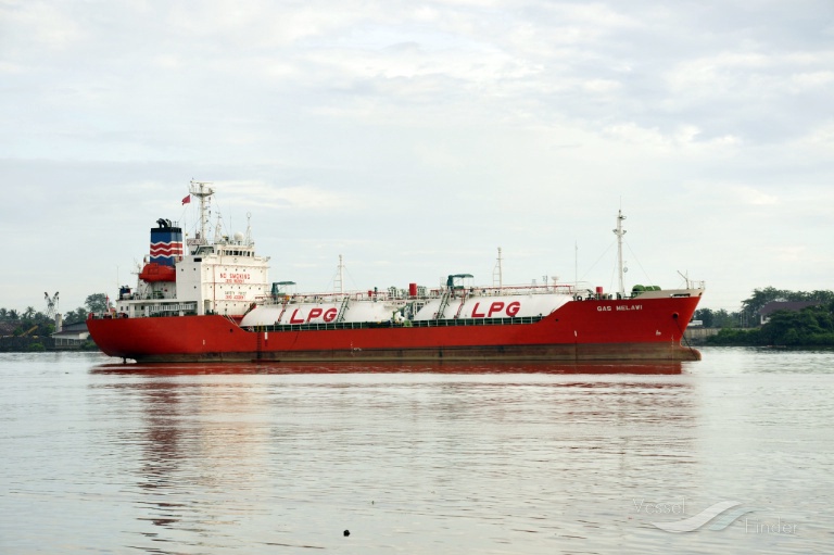 gas melawi (LPG Tanker) - IMO 9119725, MMSI 525019602, Call Sign POJS under the flag of Indonesia