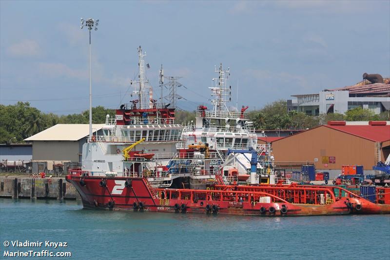 two kasturi (Offshore Tug/Supply Ship) - IMO 9562130, MMSI 533131051, Call Sign 9MRP6 under the flag of Malaysia