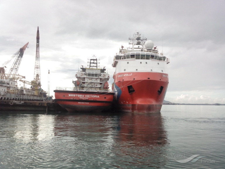 crest apollo (Offshore Tug/Supply Ship) - IMO 9647045, MMSI 565353000, Call Sign 9V2442 under the flag of Singapore