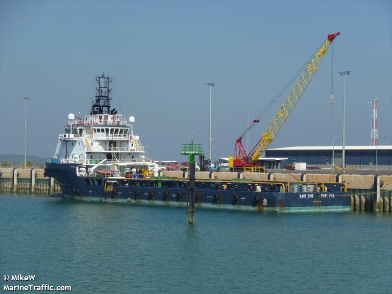 hart tide (Offshore Tug/Supply Ship) - IMO 9533579, MMSI 576517000, Call Sign YJQW3 under the flag of Vanuatu
