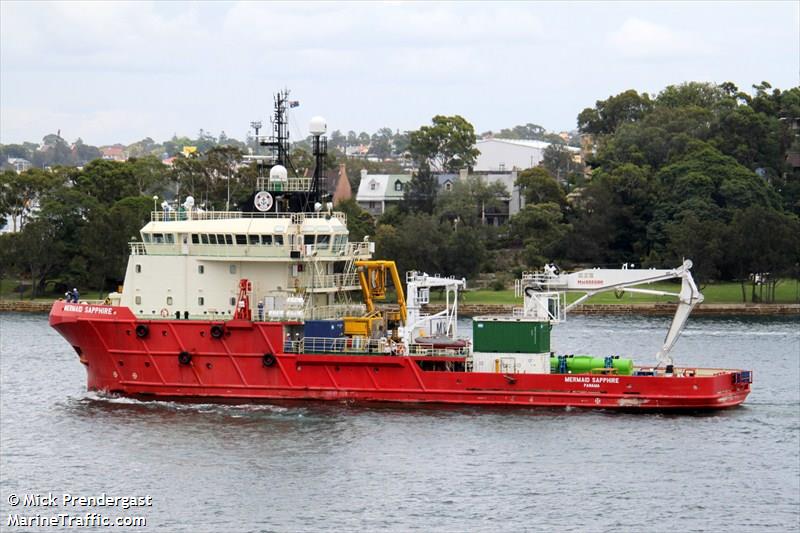 mermaid sapphire (Offshore Support Vessel) - IMO 9563859, MMSI 352890000, Call Sign 3FJX5 under the flag of Panama