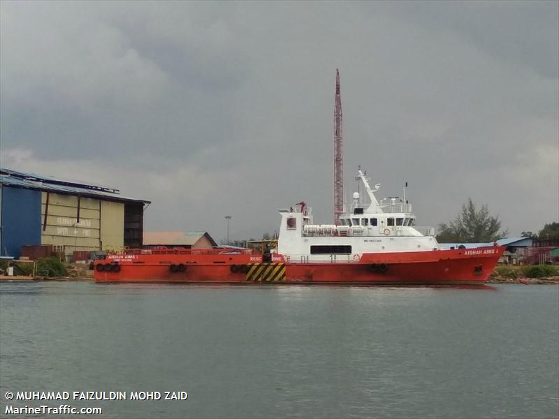 aishah aims 1 (Offshore Tug/Supply Ship) - IMO 9627382, MMSI 533001420, Call Sign 9MLT6 under the flag of Malaysia