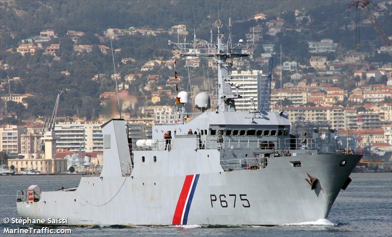 french warship p675 (Unknown) - IMO , MMSI 228794000, Call Sign FBAO under the flag of France