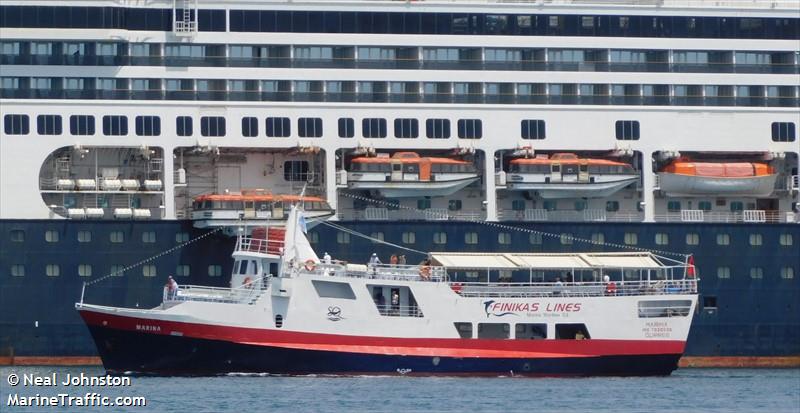 marina (Passenger/Ro-Ro Cargo Ship) - IMO 7030535, MMSI 201100161, Call Sign ZADI4 under the flag of Albania