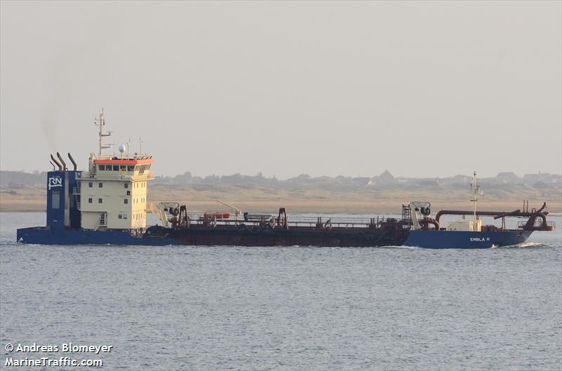 embla r (Hopper Dredger) - IMO 9896048, MMSI 219027309, Call Sign OYVG2 under the flag of Denmark