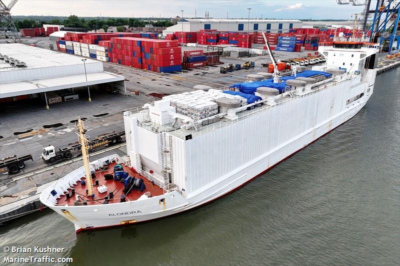 alondra (Livestock Carrier) - IMO 9113719, MMSI 219028212, Call Sign OZJG2 under the flag of Denmark