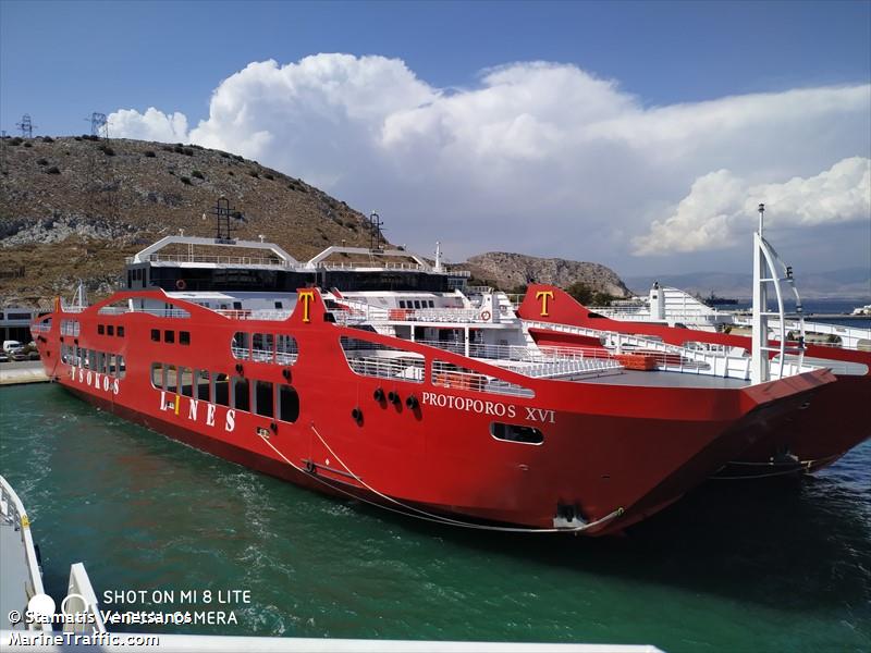 protoporos xvi (Passenger/Ro-Ro Cargo Ship) - IMO 9921635, MMSI 240345500, Call Sign SVB2575 under the flag of Greece