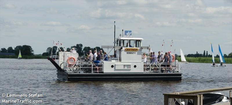 grietman (Passenger ship) - IMO , MMSI 244810043, Call Sign PA5764 under the flag of Netherlands