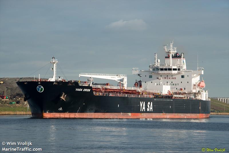 yasa orion (Chemical/Oil Products Tanker) - IMO 9888340, MMSI 538009347, Call Sign V7A4622 under the flag of Marshall Islands