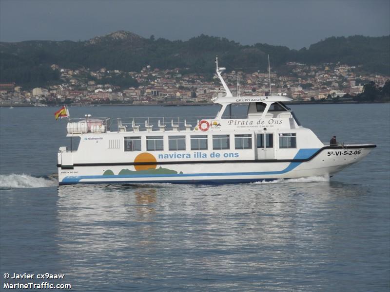 pirata de ons (Passenger ship) - IMO , MMSI 224182590, Call Sign ECKV under the flag of Spain