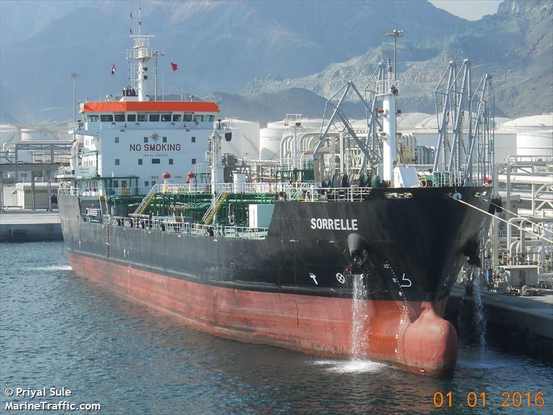sorrelle (Chemical/Oil Products Tanker) - IMO 9357626, MMSI 352949000, Call Sign 3FUB under the flag of Panama