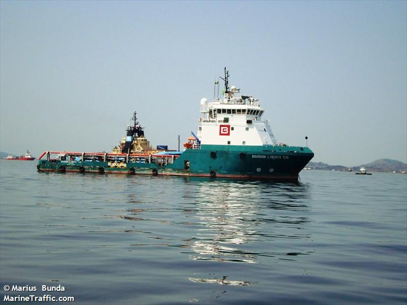 bourbon liberty 106 (Offshore Tug/Supply Ship) - IMO 9394404, MMSI 377335000, Call Sign J8B3878 under the flag of St Vincent & Grenadines