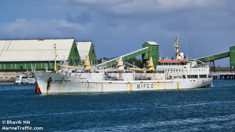 jazeera reefer (Refrigerated Cargo Ship) - IMO 7635878, MMSI 455446000, Call Sign 8QLW under the flag of Maldives