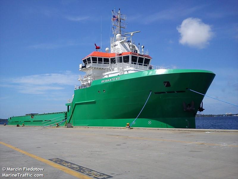 bravante vii (Offshore Tug/Supply Ship) - IMO 9645633, MMSI 538004744, Call Sign V7YV7 under the flag of Marshall Islands