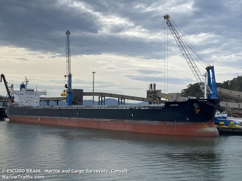 lugano (Bulk Carrier) - IMO 9461453, MMSI 538009310, Call Sign V7A4573 under the flag of Marshall Islands