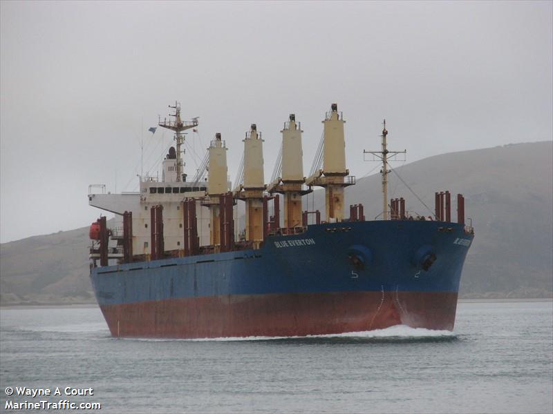 blue everton (Bulk Carrier) - IMO 9250701, MMSI 538009418, Call Sign V7A4706 under the flag of Marshall Islands