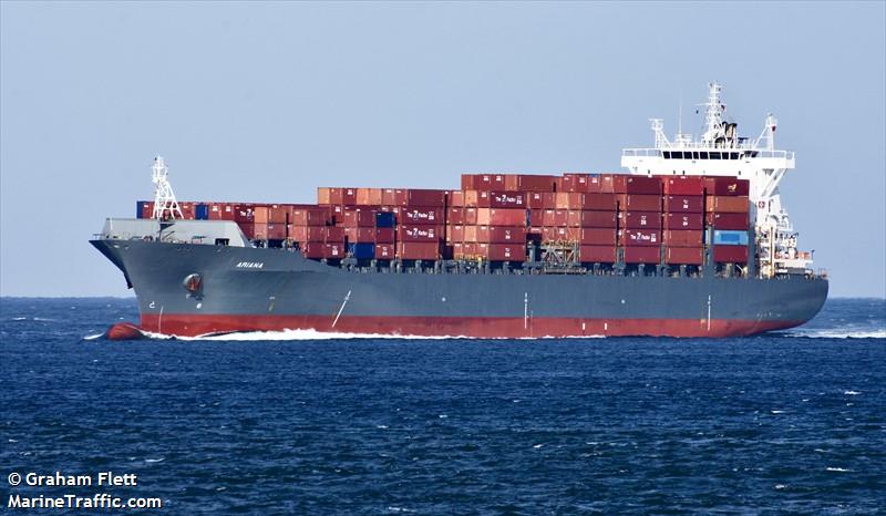 ariana (Container Ship) - IMO 9327671, MMSI 255618000, Call Sign CQBB under the flag of Madeira
