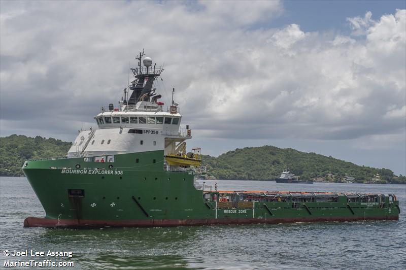 bourbon explorer 508 (Offshore Tug/Supply Ship) - IMO 9653953, MMSI 376143000, Call Sign J8B5193 under the flag of St Vincent & Grenadines