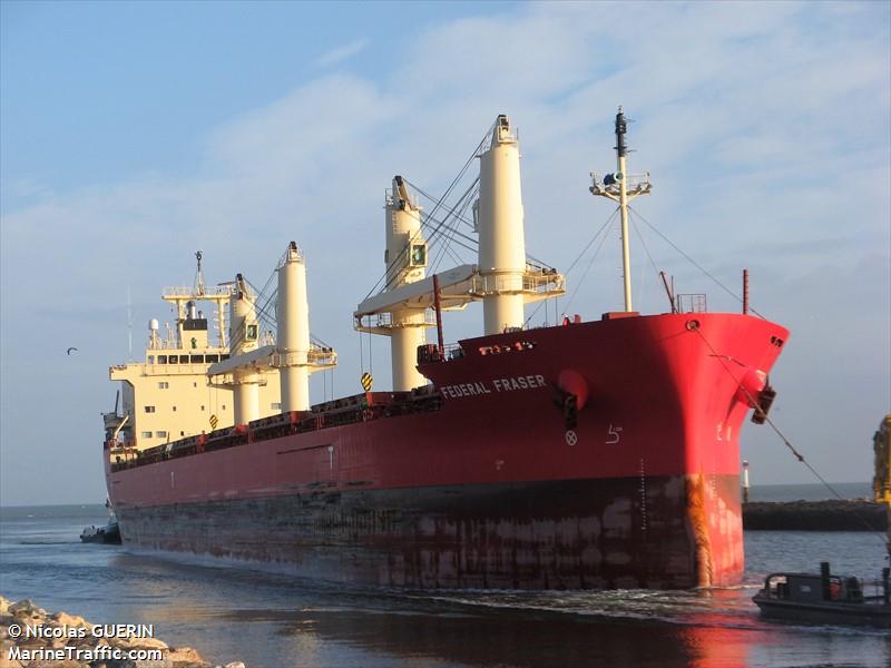 federal fraser (Bulk Carrier) - IMO 9866744, MMSI 538009245, Call Sign V7A4499 under the flag of Marshall Islands