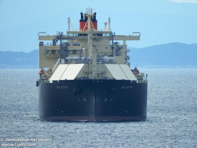 mol hestia (LNG Tanker) - IMO 9885996, MMSI 538009374, Call Sign V7A4656 under the flag of Marshall Islands