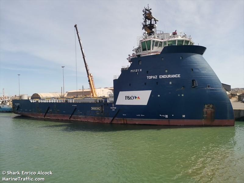 topaz endurance (Offshore Tug/Supply Ship) - IMO 9678769, MMSI 538090568, Call Sign V7A4281 under the flag of Marshall Islands