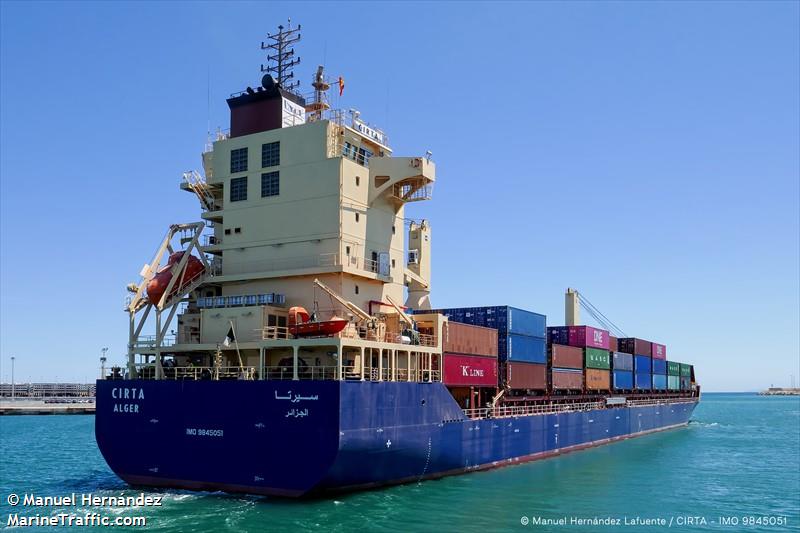 cirta (Container Ship) - IMO 9845051, MMSI 605086060, Call Sign 7THF under the flag of Algeria