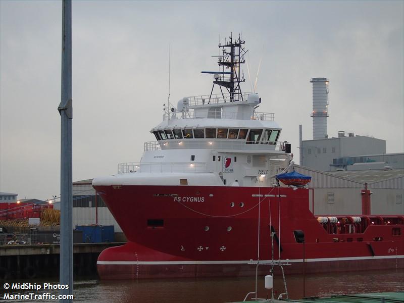 fs cygnus (Offshore Tug/Supply Ship) - IMO 9741542, MMSI 235107992, Call Sign 2HZX7 under the flag of United Kingdom (UK)