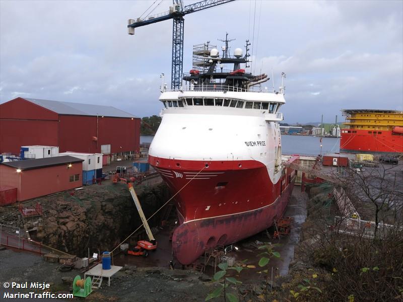 siem pride (Offshore Tug/Supply Ship) - IMO 9703679, MMSI 258132000, Call Sign LDPH under the flag of Norway