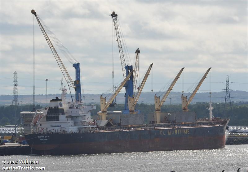 darya sati (Bulk Carrier) - IMO 9752424, MMSI 477333200, Call Sign VRQO5 under the flag of Hong Kong