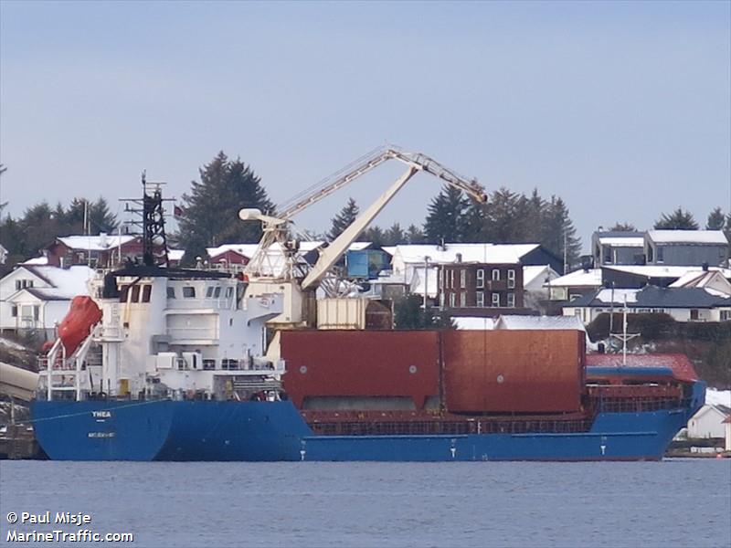 thea (General Cargo Ship) - IMO 9381407, MMSI 255806504, Call Sign CQEW5 under the flag of Madeira