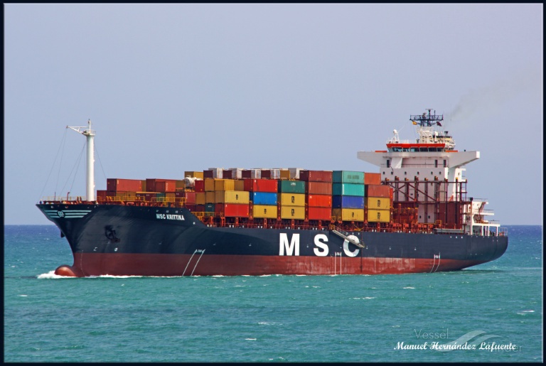 msc krittika (Container Ship) - IMO 9051507, MMSI 354725000, Call Sign H3RV under the flag of Panama