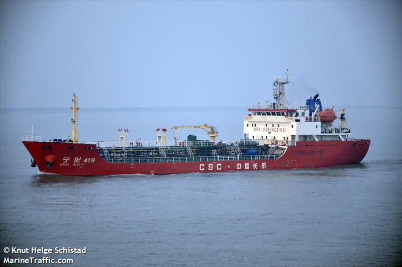 ninghua419 (Chemical Tanker) - IMO 9419864, MMSI 413280380, Call Sign BURB under the flag of China