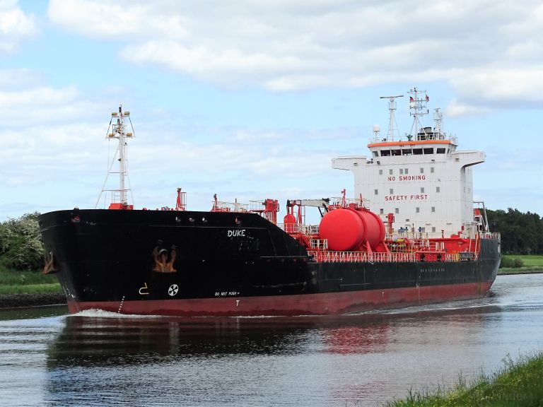 duke (Chemical/Oil Products Tanker) - IMO 9262259, MMSI 538005925, Call Sign V7AW5 under the flag of Marshall Islands