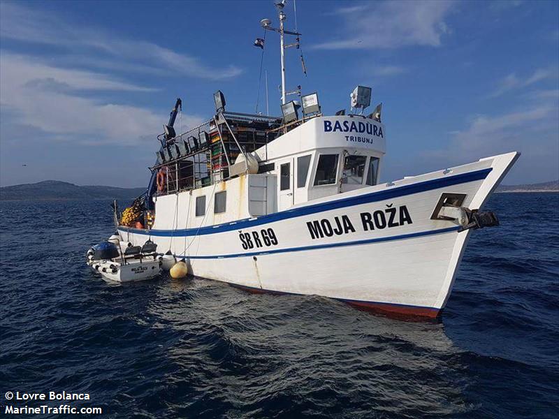 moja roza (Fishing vessel) - IMO , MMSI 238114940, Call Sign 9AA7399 under the flag of Croatia