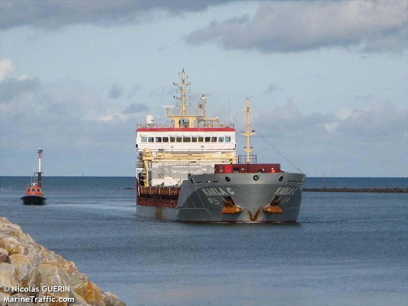 karla c (General Cargo Ship) - IMO 9558012, MMSI 255806312, Call Sign CQAY6 under the flag of Madeira