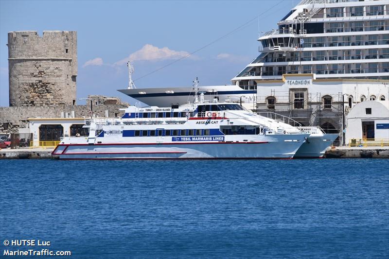 aegean cat (Passenger Ship) - IMO 8803692, MMSI 271001249, Call Sign TCRT4 under the flag of Turkey