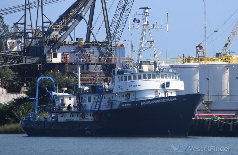 bo alpha helix (Research Vessel) - IMO 6600905, MMSI 345020031, Call Sign XCAG6 under the flag of Mexico