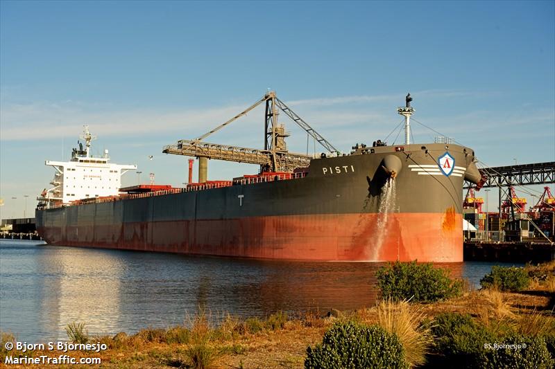 pisti (Bulk Carrier) - IMO 9893503, MMSI 538009339, Call Sign V7A4614 under the flag of Marshall Islands