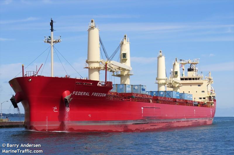 federal freedom (Bulk Carrier) - IMO 9866756, MMSI 538009411, Call Sign V7A4699 under the flag of Marshall Islands